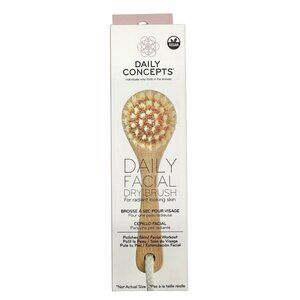 Daily Concepts Vegan Facial Dry Brush Nylon Bristles Beechwood Handle Skincare